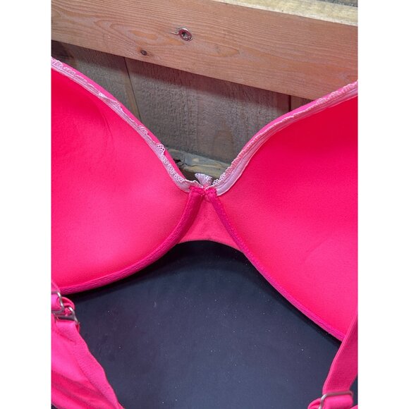 Victorias Secret Perfect Coverage Bra 38DD Pink Lace Trim Bow Detail - Picture 6 of 8